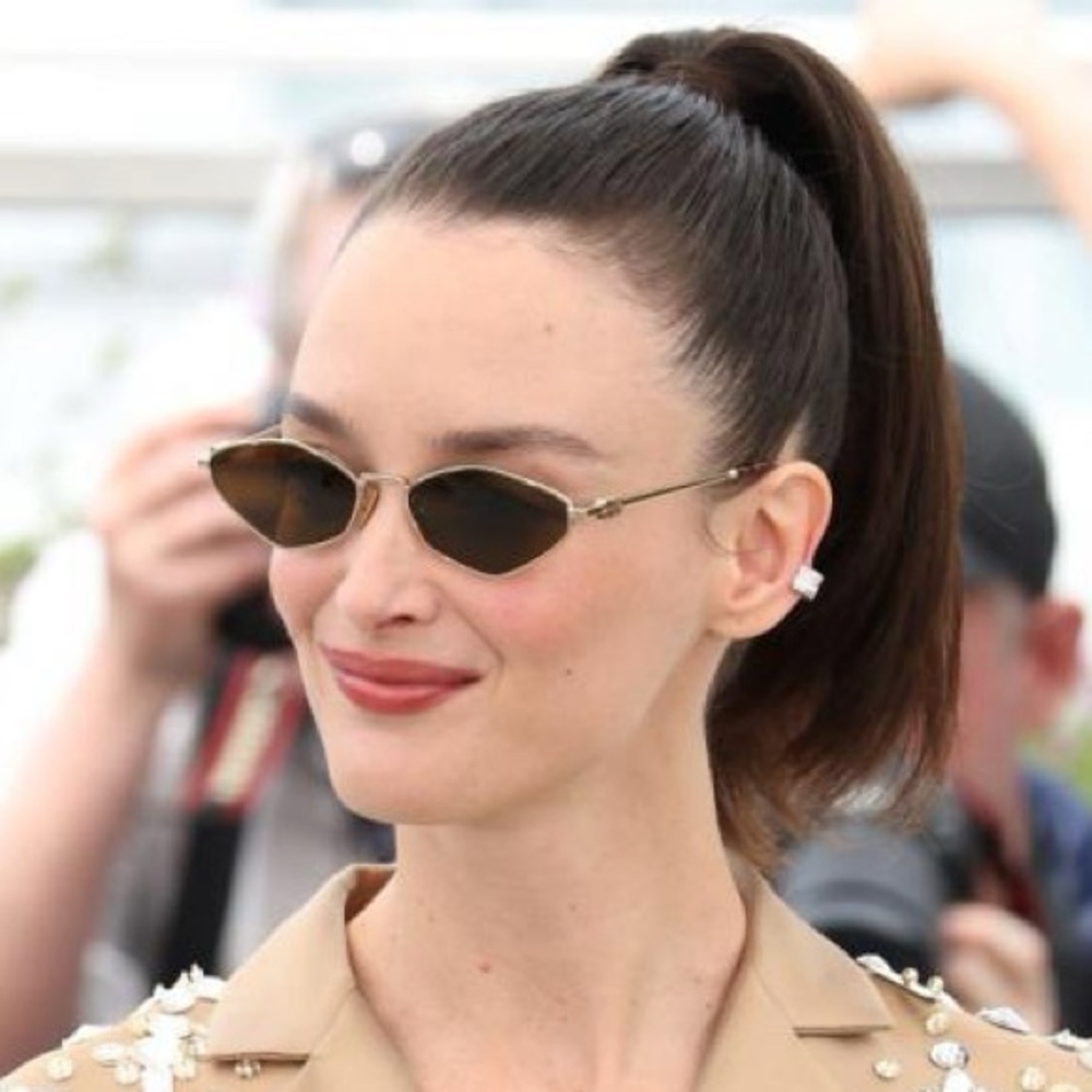 NEW MIU MIU SUNGLASSES MU56ZS 5AK09Z WOMEN SMU 56Z 5AK09Z GOLD MU 56ZS EYEWEAR - Picture 2 of 7